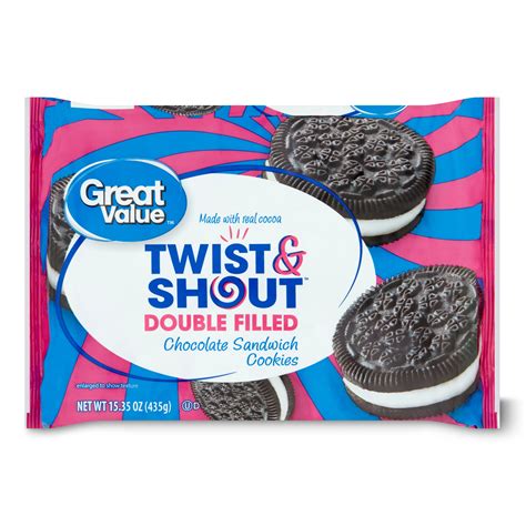 Buy Great Value Twist & Shout Double Filled Chocolate Sandwich Cookies, 15.35 oz Online at ...