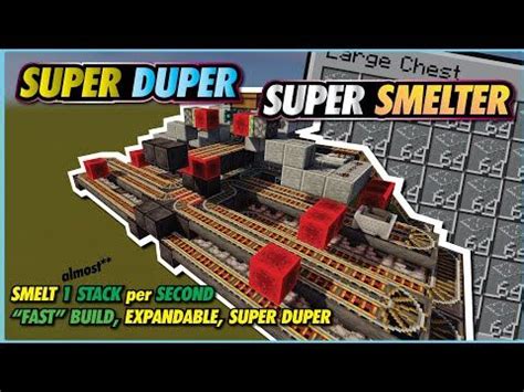 Minecraft Super Smelter System | EASY - FAST - 23k ITEMS/hr | Minecraft, Minecraft redstone ...