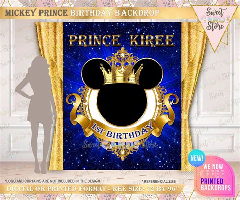 Royal Prince Mickey Mouse Party Backdrop Little Prince Mickey - Etsy | Mickey party, Mickey ...