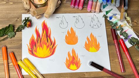 How to Draw Fire Step by Step