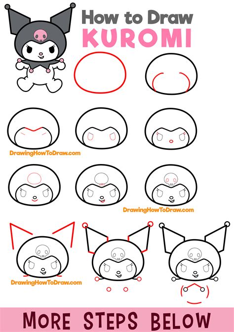 How to Draw Kuromi from My Melody and Hello Kitty Easy Step by Step ...