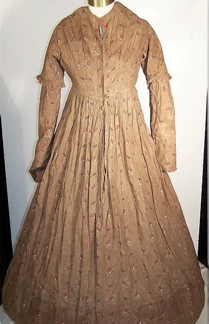 Stitches Through Time: 1840's Brown Calico Dress