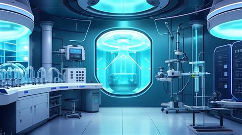 Premium AI Image | Futuristic science lab background