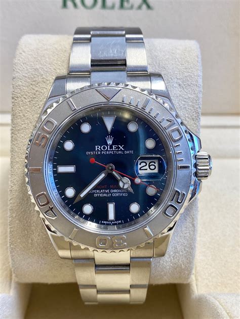 Rolex Yacht-Master 40mm Blue Face Platinum Bezel with Oyster | Etsy