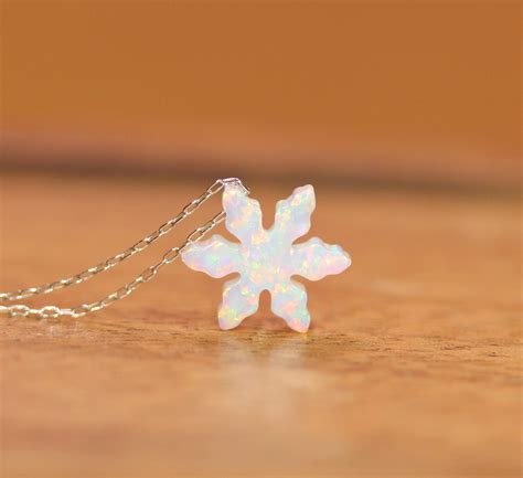 Frozen necklace, opal snowflake necklace, winter wedding, snowflake ...