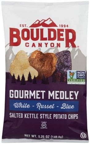 BOULDER CANYON Salted, Gourmet Medley, Kettle Style Potato Chips - 5.25 ...