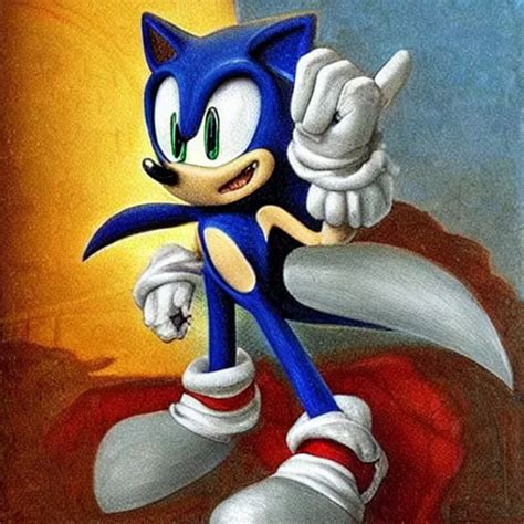 sonic the hedgehog painted by leonardo da vinci | Stable Diffusion | OpenArt