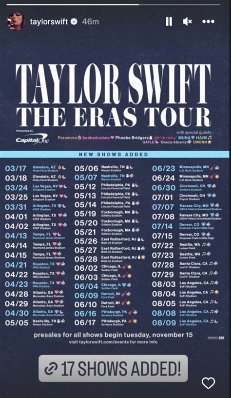 Taylor Swift Eras Tour 2024 Dates - Dix Vickie