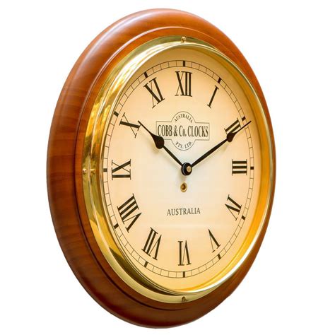 Round Roman Numeral Wooden Wall Clock - Antique 32cm | Home Shoppe