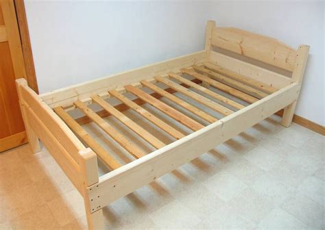 diy wooden bedframe | And finally, the bed frame all assembled. For the slats, I used ...