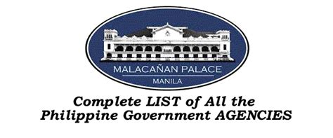 List of All Philippine Government Agencies - LISTPH