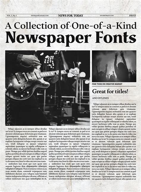 A Collection of One-of-a-Kind Newspaper Fonts | Lettering, Blog ...