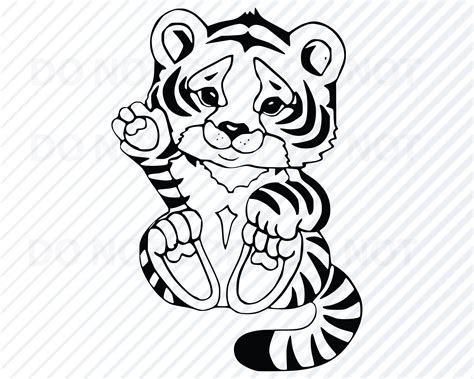 Tiger Cub Dxf Tiger Cub Files for Cricut Tiger Cub Clipart Tiger Cub Cut Files For Silhouette ...