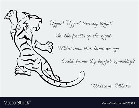 Tiger poems of william blake Royalty Free Vector Image