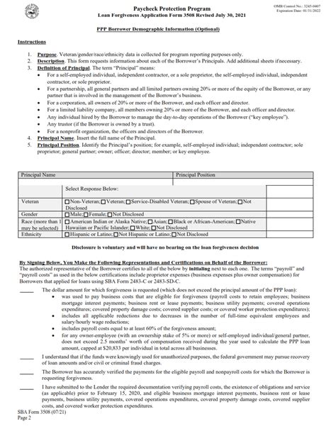 SBA Form 3508 – PPP Loan Forgiveness Application + Instructions ...