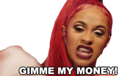 Gimme My Money Cardi B Sticker - Gimme My Money Cardi B Give Me My Money - Discover & Share GIFs