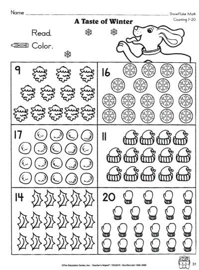 Math Worksheets Counting Up To 20