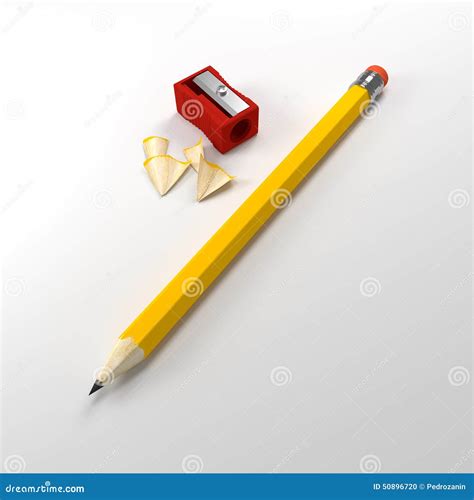 Pencil and sharpener stock illustration. Illustration of sharp - 50896720