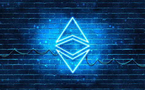 Ethereum blue logo blue brickwall, Ethereum logo, cryptocurrency ...