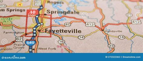 Map Image of Fayetteville Arkansas Stock Image - Image of huntsville ...