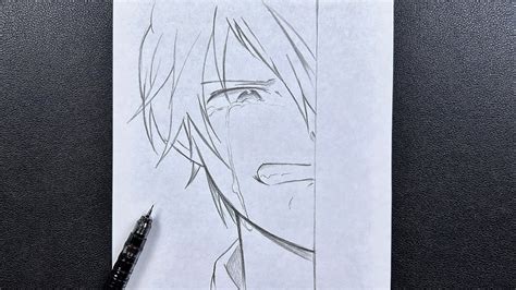 Sad Anime Boy Crying Sketch