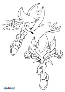 Super Sonic Vs Super Shadow Coloring Pages