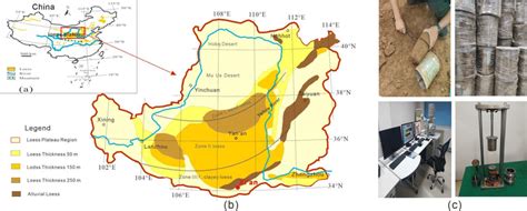 (a) The loess distribution map of China and (b) the geological map of ...