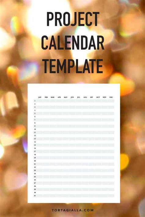 Project Calendar Template - tortagialla