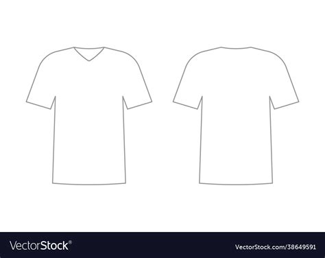 Mens white t-shirt outline template with short Vector Image