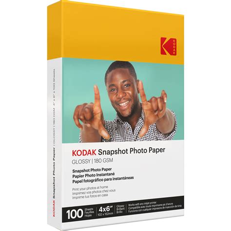 Kodak SNAPSHOT 180 gsm Glossy Photo Paper 41305 B&H Photo Video