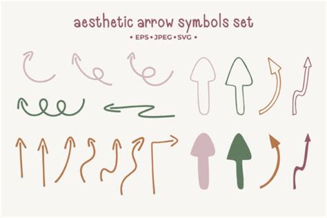 A Set of Aesthetic Abstract Arrow Symbol Graphic by mookamook · Creative Fabrica