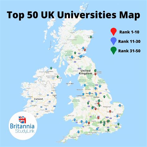 Top UK Universities Map - 2022 Rankings and League Table