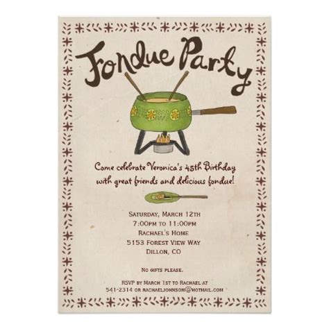 Fondue Party Invitation | Zazzle.com | Fondue party, Party invitations ...