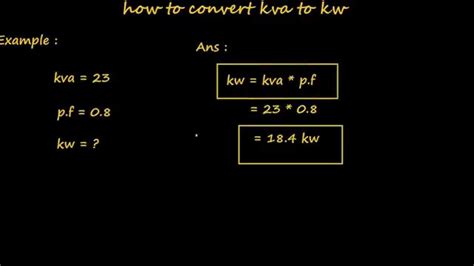 how to convert kva to kw - electrical formulas and calculations - YouTube