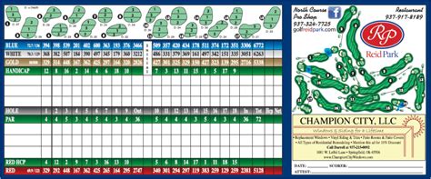 Course Information - Reid Memorial Park Golf Course