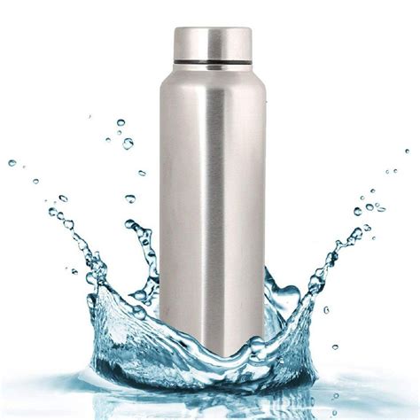 Stainless Steel Fridge Water Bottle, Single Wall 1000 ml, Silver - Rident Kitchen