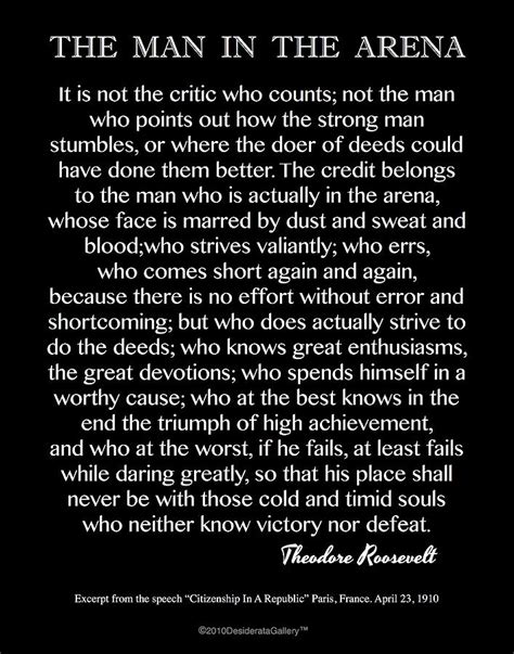 Theodore Roosevelt Man In The Arena - Hadria Jaquenette