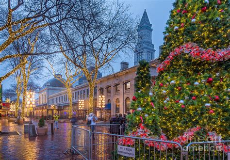 Holiday Lights at Quincy Market Photograph by Susan Cole Kelly - Fine Art America