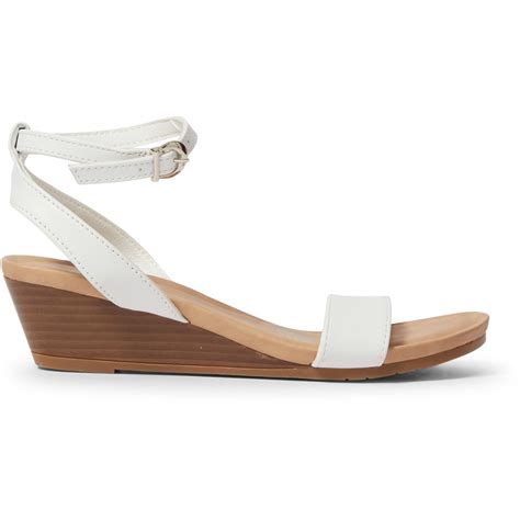 &me Women's Low Wedge Sandals - White | BIG W