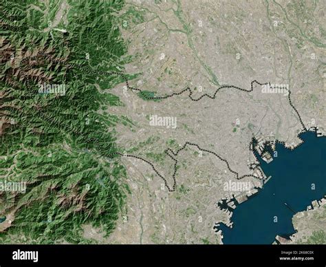 Tokyo, metropolis of Japan. Low resolution satellite map Stock Photo - Alamy