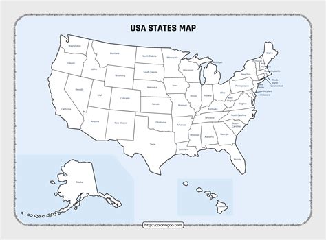 USA States Pdf Outline Map