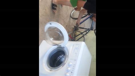 Bike powered washing machine. - YouTube