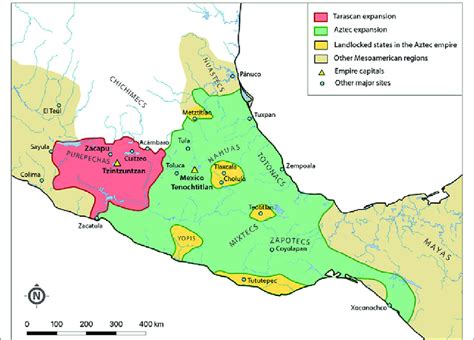 Map of Mesoamerica around AD 1519 showing the extent of the Tarascan ...