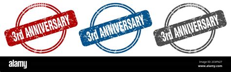 3rd anniversary stamp. 3rd anniversary sign. 3rd anniversary label set Stock Vector Image & Art ...