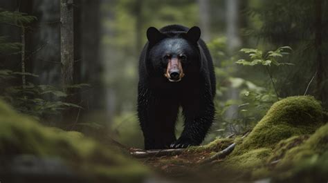 Premium Photo | Black bear in the forest