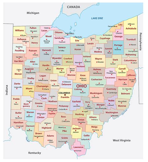 Map Of Ohio Cities And Counties