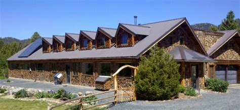 Cordwood at Sage Mountain Center in Montana - Cordwood Construction