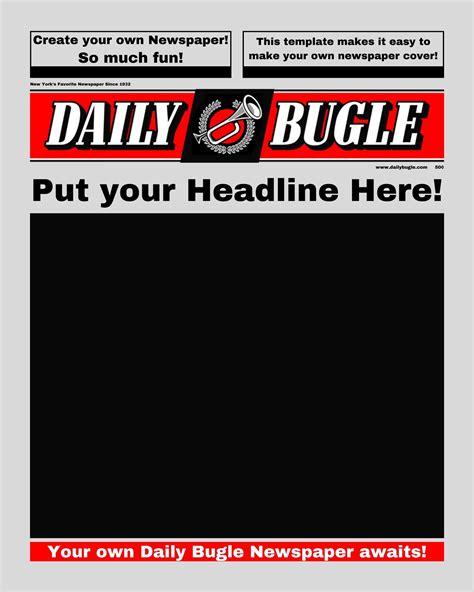 Custom Spider-man Daily Bugle Newspaper Template - Etsy