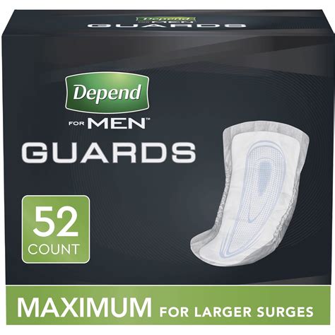 Depend Incontinence Guards/Bladder Control Pads for Men, Maximum, 52 Count - Walmart.com ...