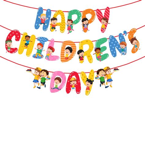 Buy Zyozique Happy Childrens Day Glitter Banner Children Day Party Garland Bunting Sign Children ...